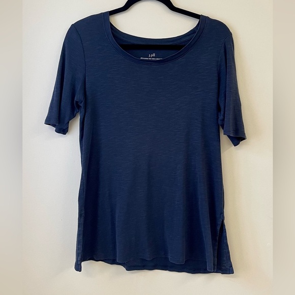 J. Jill Classic Blue Tee Size Small 100% Pima Cotton - Picture 1 of 5